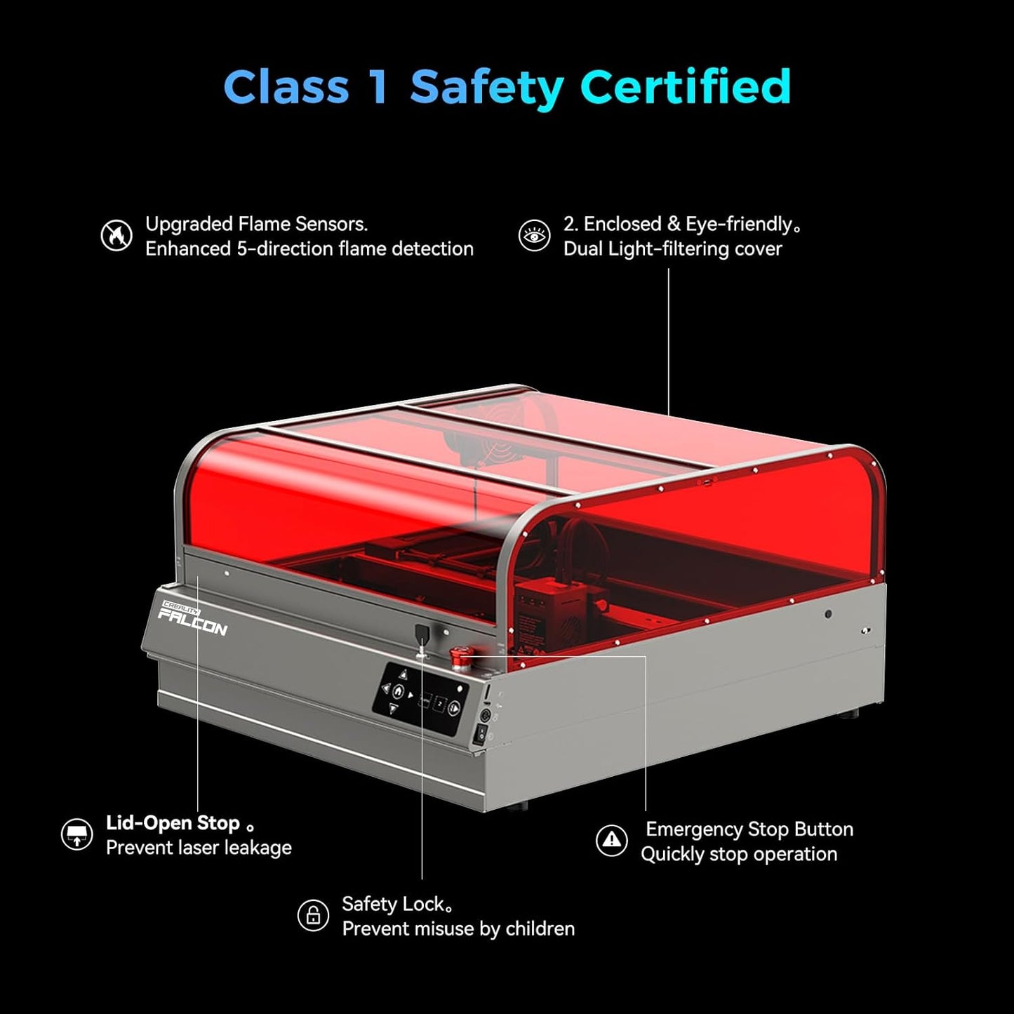 Creality Laser Engraver Faclon2 Pro S 22W Desktop Diode Laser Cutter and Engraver Machine with Enclosure,Smart Camera,Air Assist, Auto Focus Engraving Machine