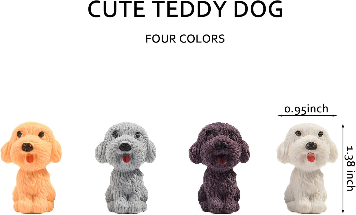 24 Pcs Animal Pencil Erasers Toppers,Pencil Top Erasers,3D Cute Dog Cap Easters Desk Pet Erasers for Kids