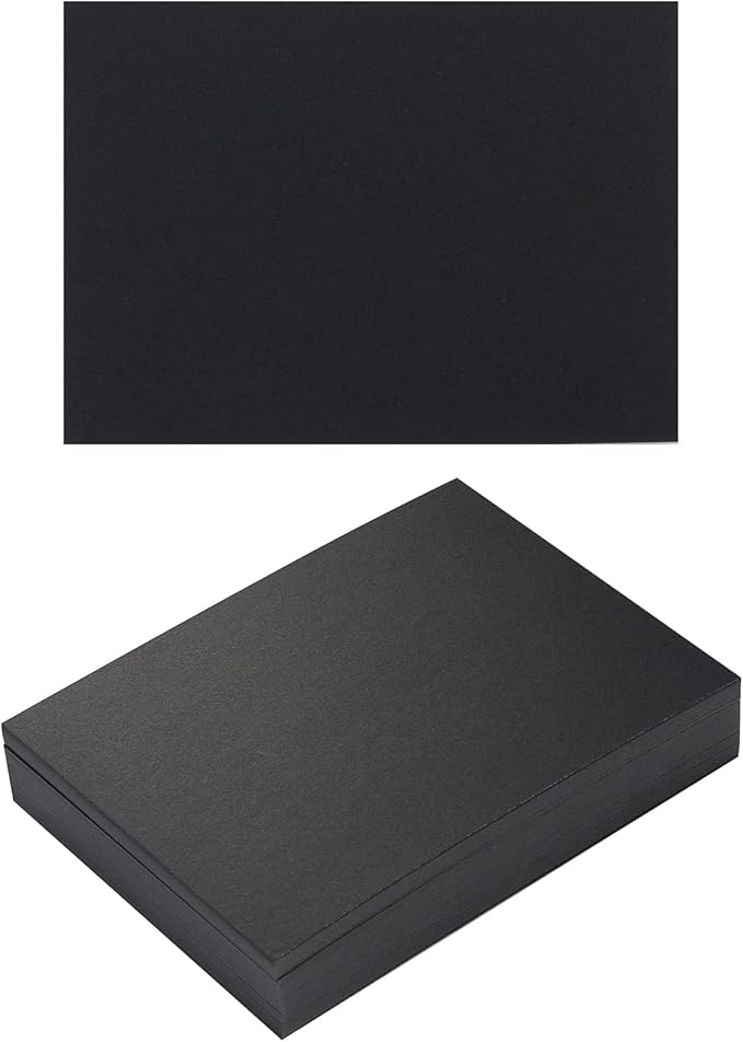 50 Sheets Blank Cardstock Paper 250 GSM Thick Heavy Cards Stock for DIY Art Projects, Card Making, Postcards, Greeting Cards, Birthday Party, Wedding Invitation (Black, 5x7 inches)