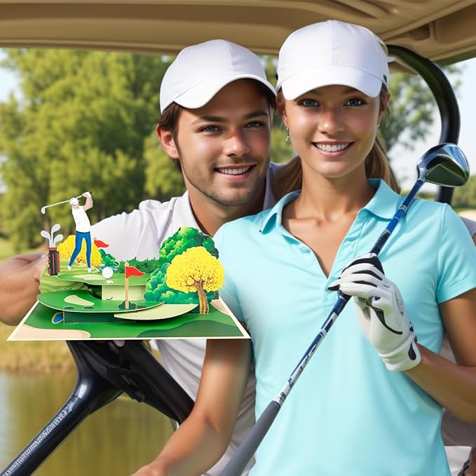 Golf Pop Up Greeting Card, Multi-Occasion: Father's Day, Birthday, Anniversary, Retirement
