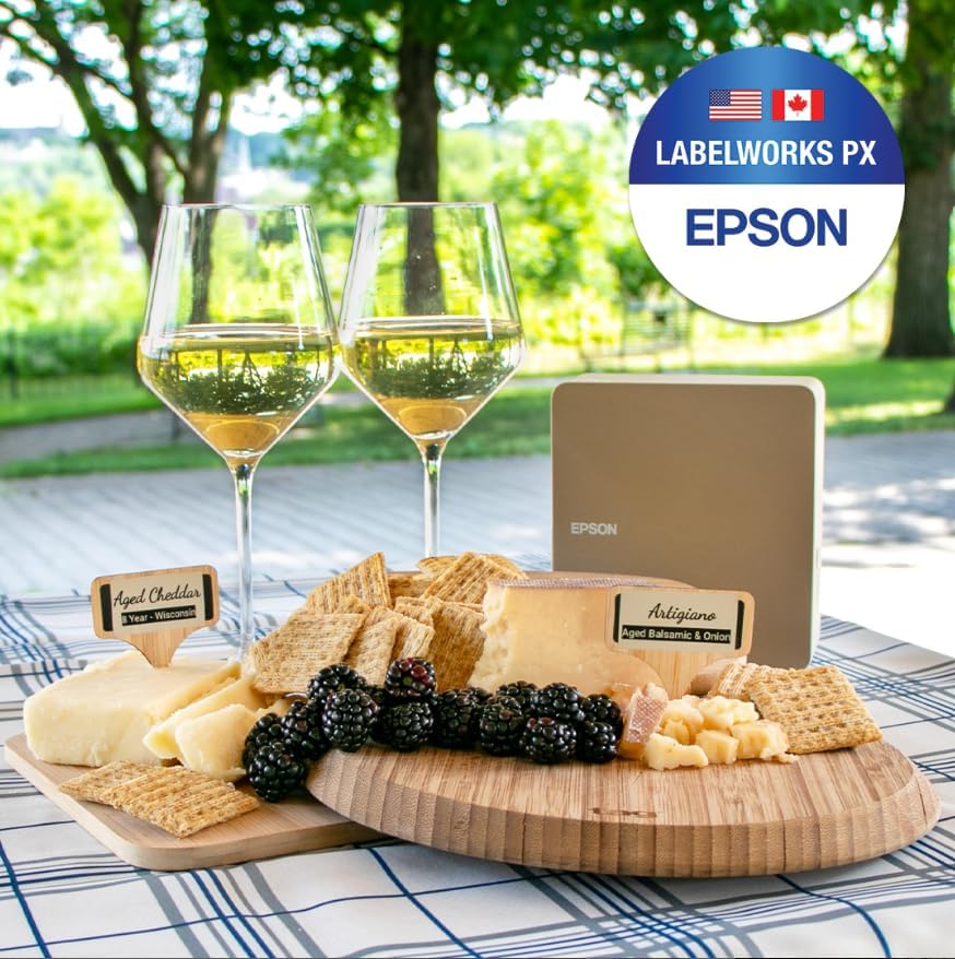 Epson LABELWORKS 218BMBEPX Genuine PET (Polyester) Tape Cartridge - Black on Matte Beige Designer Craft Label Maker Tape - 3/4" (18MM) Wide, 26'