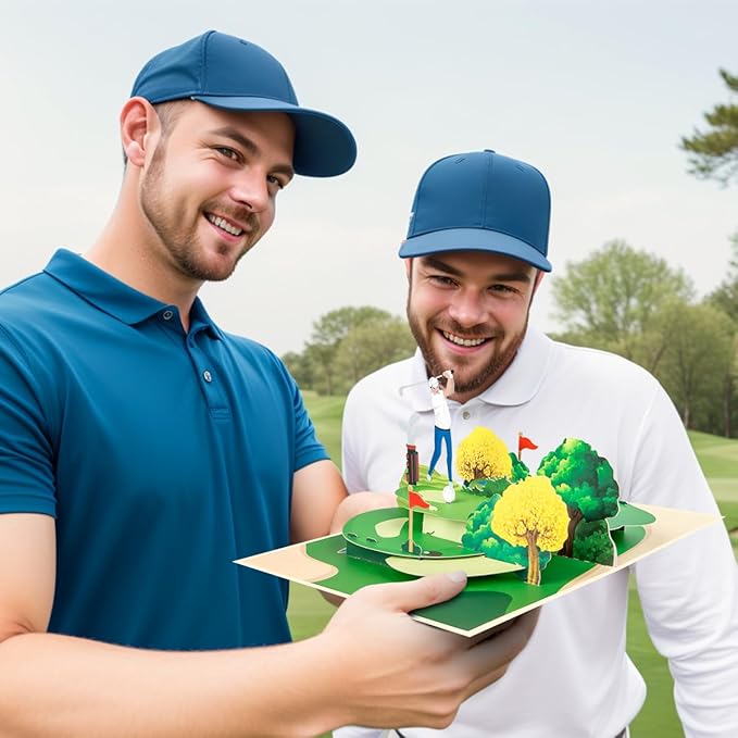 Golf Pop Up Greeting Card, Multi-Occasion: Father's Day, Birthday, Anniversary, Retirement