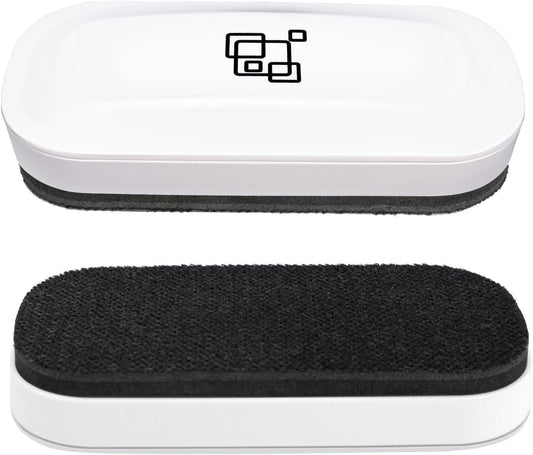 Maxtek Magnetic Dry Erase Eraser, 2 Pack, for Glass Board, Calendar, Whiteboard, Office and School Supplies (Pure White)