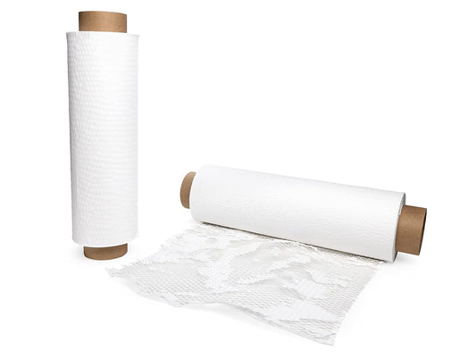 IDL Packaging 15.25" x 300' Refill Roll (Pack of 2) for MP-300W HexcelWrap Honeycomb Packing Paper Station, White - Natural Kraft Paper with Interlocking Slit Design for Shipping and Moving