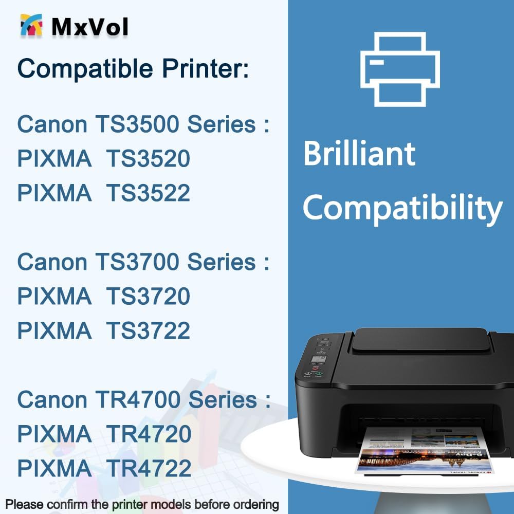 MxVol PG-275XL Black Ink Cartridge Remanufactured Replacement for Canon 275 275XL PG-275XL PG-275 XL Black Ink for PIXMA TR4720 TS3522 TS3500 TR4700 TR4722 TS3520 TS3722 Printer Ink Cartridges, 1Pack