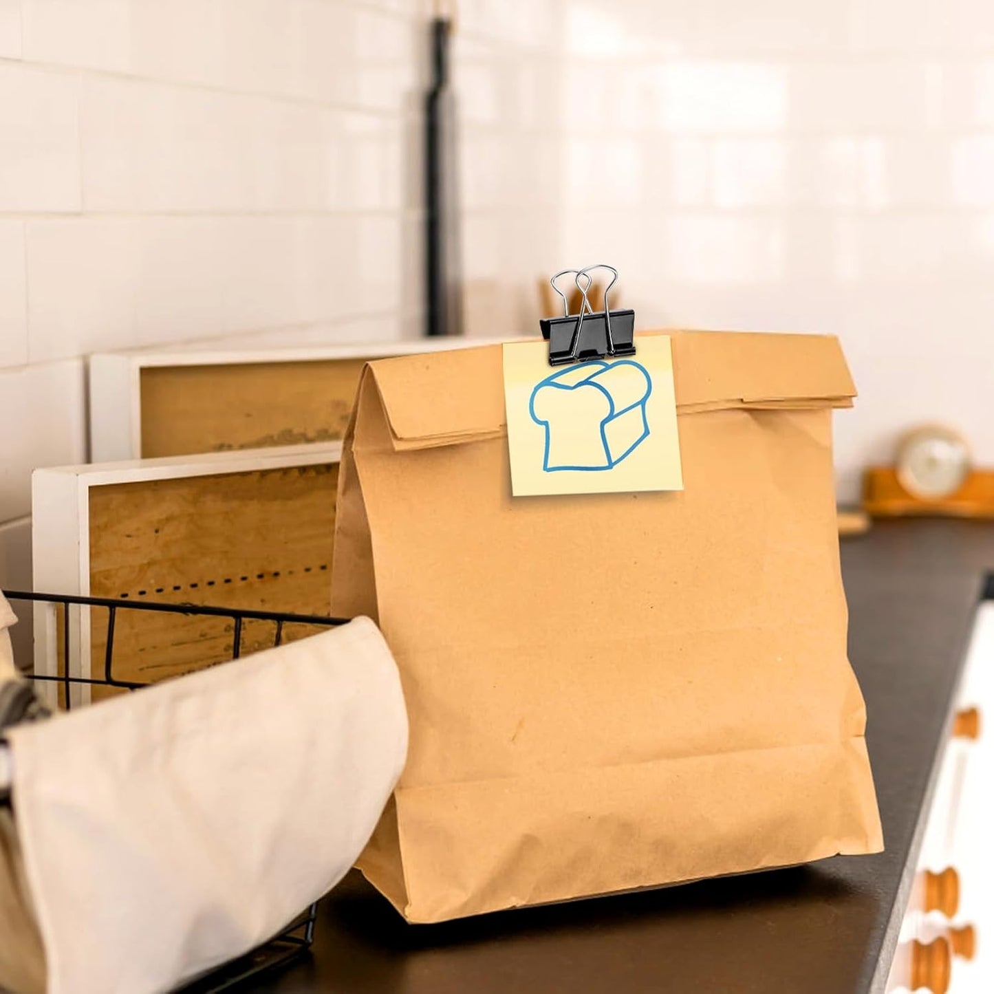 300 Pack Medium Binder Clip, 1-1/4 Inch Metal Black Fold Back Clips, Standard Paperwork Clamp Bulk for School Teacher Student, Business Office Home