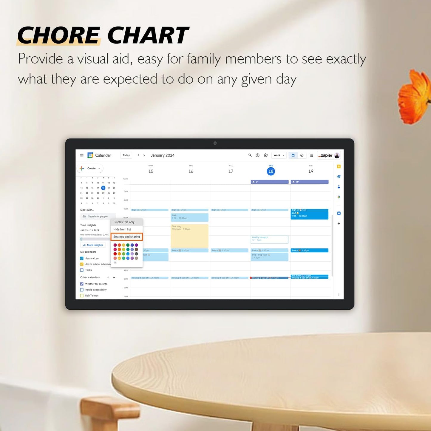 27 inches Touchscreen Digital Calendar & Wall Planners,Downloadable APP, Smart Whiteboard Calendar for Chore Chart & Work Schedule, Built in Speakers and Camera, Include Wall Mount & Desk Stand