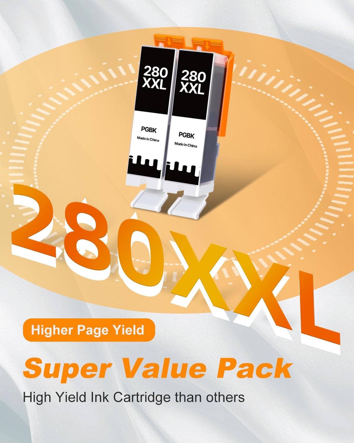 MILEKO 280XXL Black Ink Cartridges Replacement for Canon 280 281 Ink Cartridges Work with Canon TR8620a TS9521C TS9120 TS6220 TR7520 TR7620A TR8520 TS6320 TS9520A TS702A TS8220 TS8320 Pinter (2 PGBK)