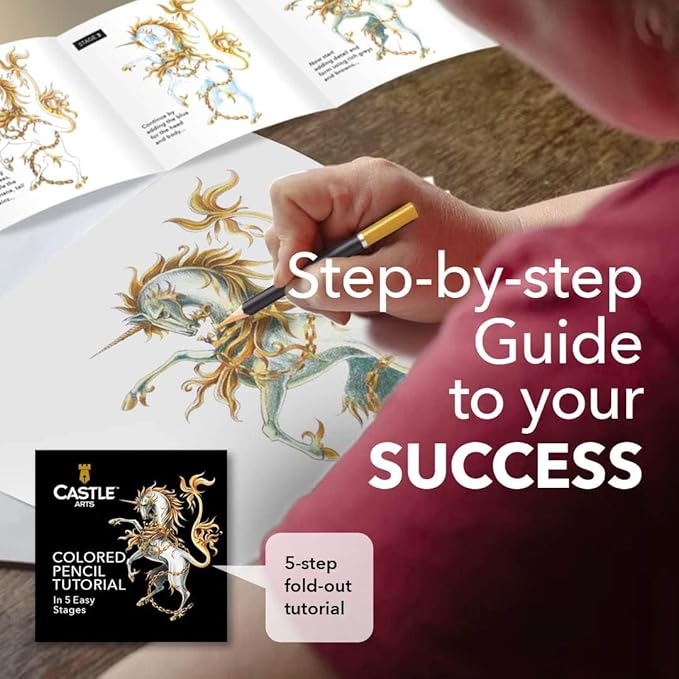 Castle Art Supplies Colored Pencils Set | 72 Premium Soft Core Colored Leads for Adult Artists | Organized in Presentation Tin Case