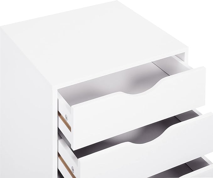 Naomi Home Office File Cabinets Wooden File Cabinets for Home Office Lateral Cabinet Wood Cabinet Mobile Mobile Storage Filing Storage Drawer White 5 Drawer