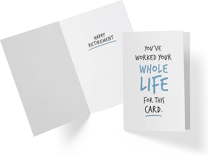 Karto Funny Retirement Card for Men Women - Large 5.5x8.5 inch Friend Coworker Retirement Cards - You've Worked