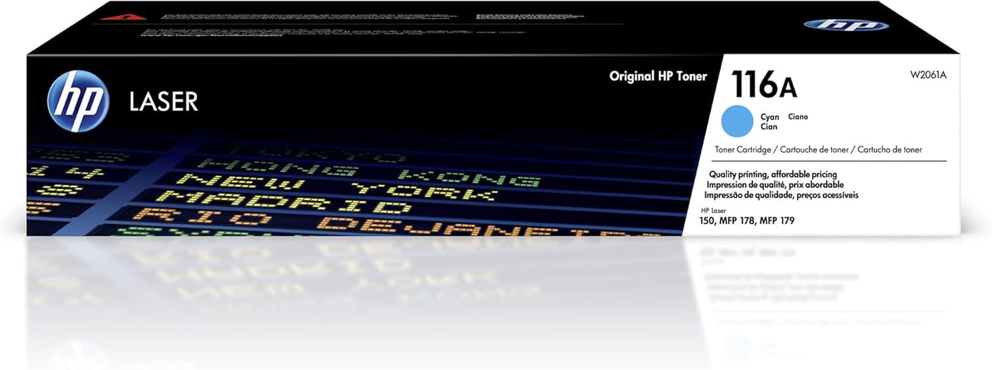 HP 116A Cyan Toner Cartridge | Works with HP Color Laser 150 Series, HP Color Laser MFP 178, 179 Series | W2061A