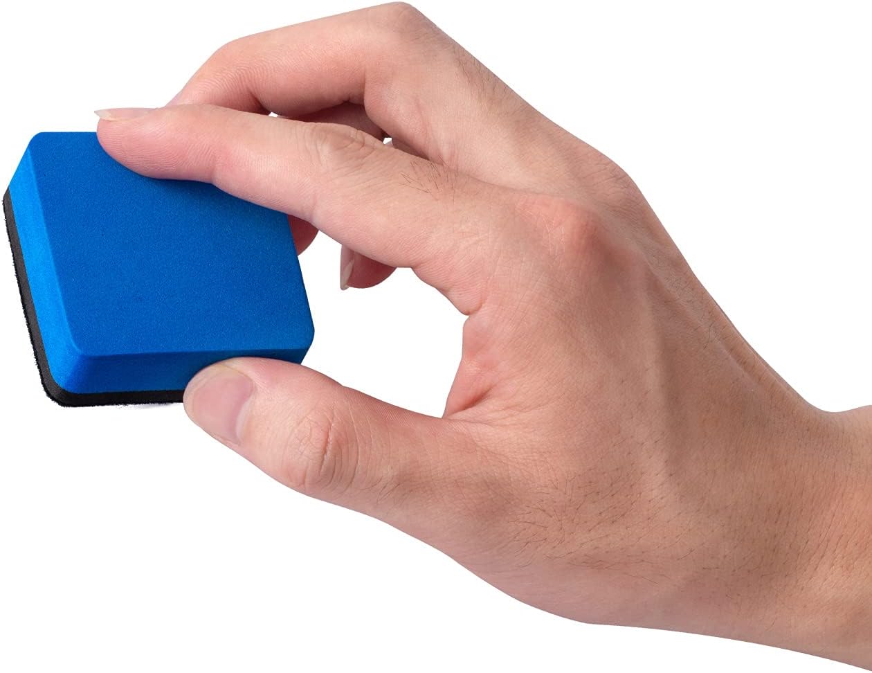 Dry Erase Erasers, Eeoyu 40 Pack Magnetic Whiteboard Dry Erasers Chalkboard Cleaner Wiper for Kids and Classroom Teacher Supplies Home and Office, Blue