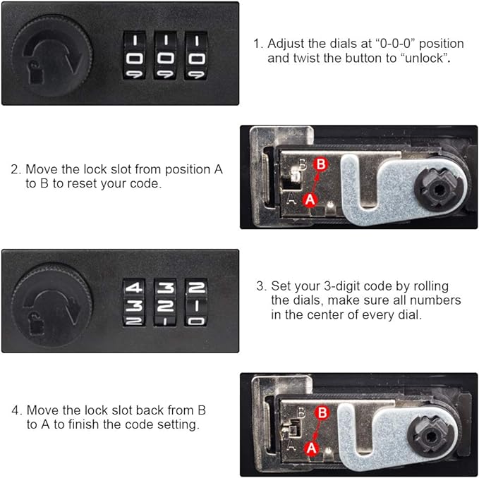 KYODOLED Safe Metal Cash/Money Box with Combination Lock, Money Tray for Security 9.84"x 7.87"x 3.54" Pink, Large