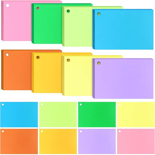 Tecmisse 160 PCS Index Card 4 x 6 Thick, 180 GSM Blank Flash Cards, Colored Note Cards, Blank Study Cards for School Learning and Office Supplies, 8 Colors