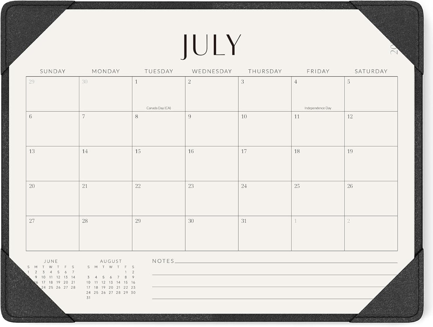 Jotsome Desk Calendar 2025-2026 with Desktop Mat, Academic Desk Pad Calendar From July 2025 to December 2026 14x10.5 inch, Desk Blotter Calendar for Home Office and School, Easy Planning, Black