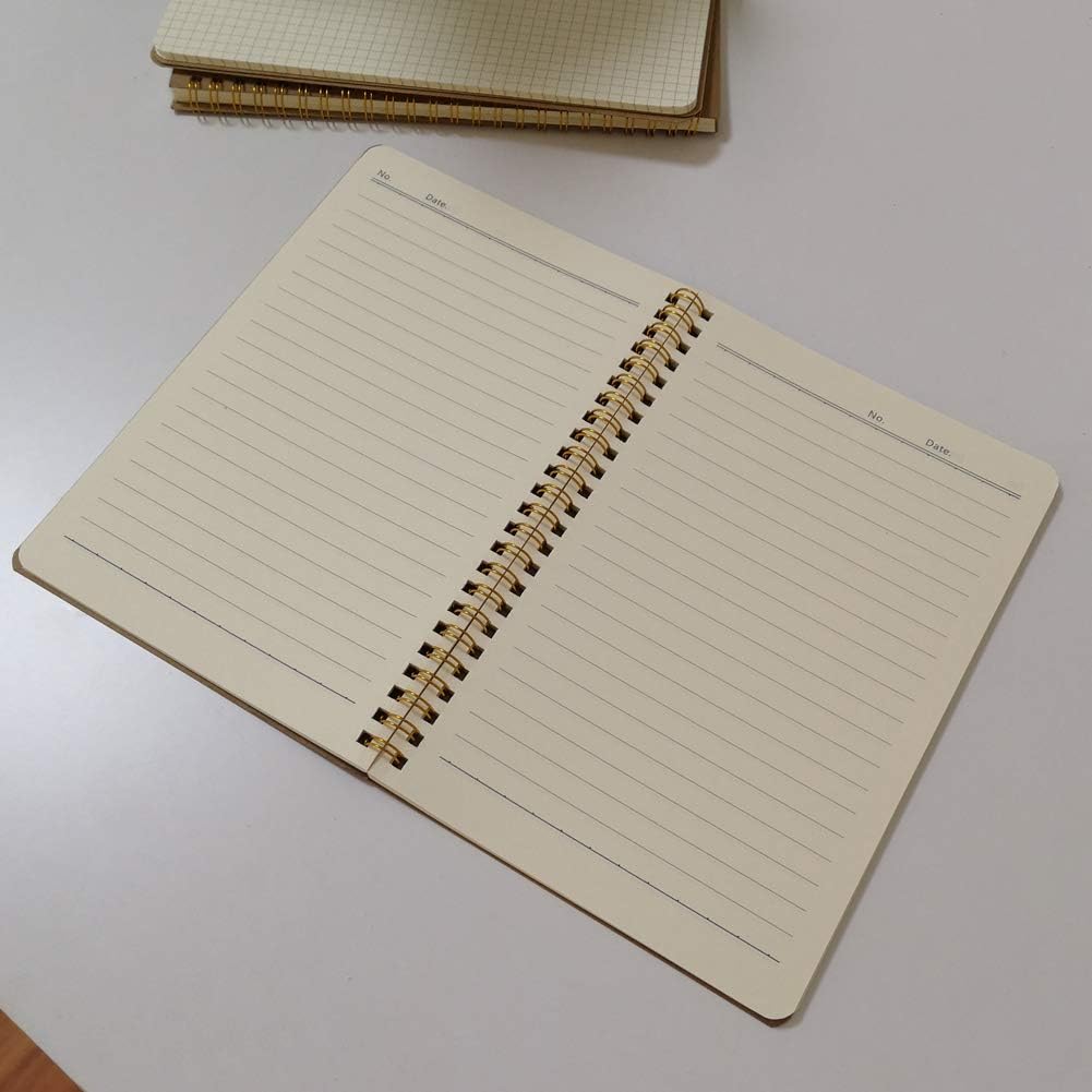 YUREE Spiral Notebook A5/Softcover Spiral Journal Lined, Wide Ruled Pages, 50 Sheets (100 Pages), 8.45" x 5.8", Brown, 20 Pack