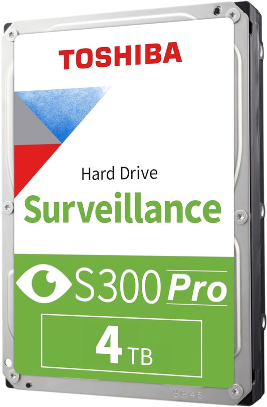 Toshiba S300 PRO 4TB Surveillance 3.5” Internal Hard Drive – CMR SATA 6 Gb/s 7200 RPM 512MB Cache - HDWTA40UZSVAR