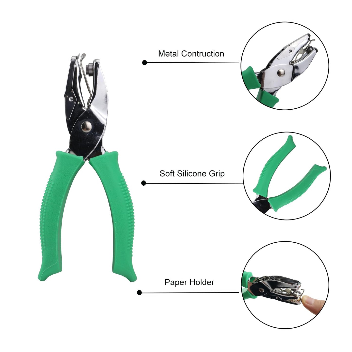 1/4 Inch Heart Shaped Hole Puncher, Handheld Single Hole Paper Punch, One Hole Paper Punch for DIY Craft Paper Scrapbook Puncher Hand Tool