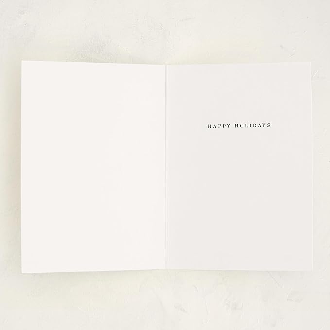 Minted Botanical Bow Holiday Cards, 8 Cards with Envelopes, Folded 5x7 Christmas Card with Red and White Illustrated Ribbon Design, Gold Foil-Pressed, Luxurious Paper, Interior Message Included