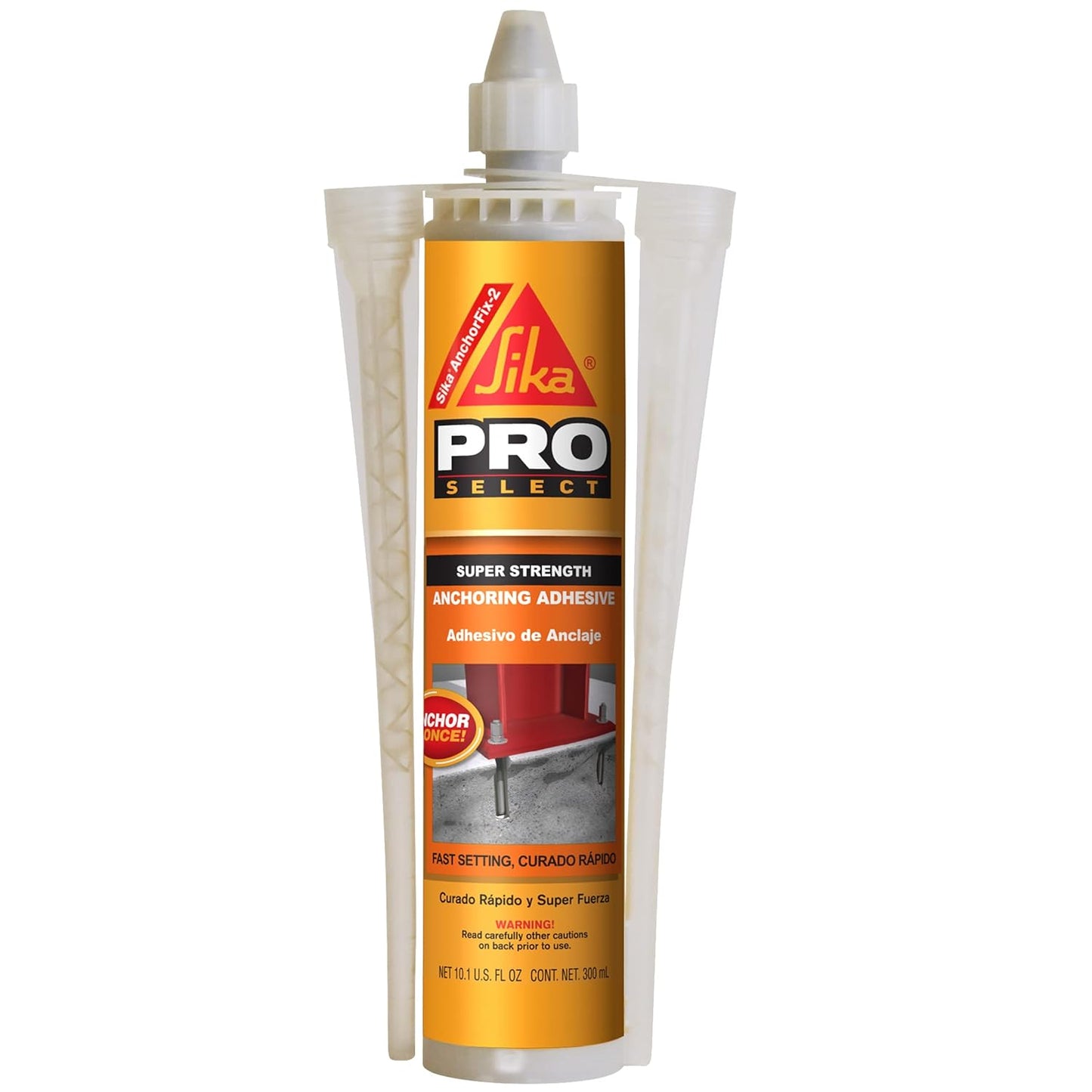 Sika Anchorfix-2 Super Strength Anchoring Adhesive (10.1 fl Oz) and Newborn 930-GTD Drip-Free Smooth Hex Rod Cradle Caulking Gun