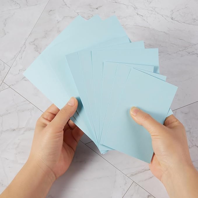 50 Sheets Blank Cardstock Paper 250 GSM Thick Heavy Cards Stock for DIY Art Projects, Card Making, Postcards, Greeting Cards, Birthday Party, Wedding Invitation (Light Blue, 3x5 inches)
