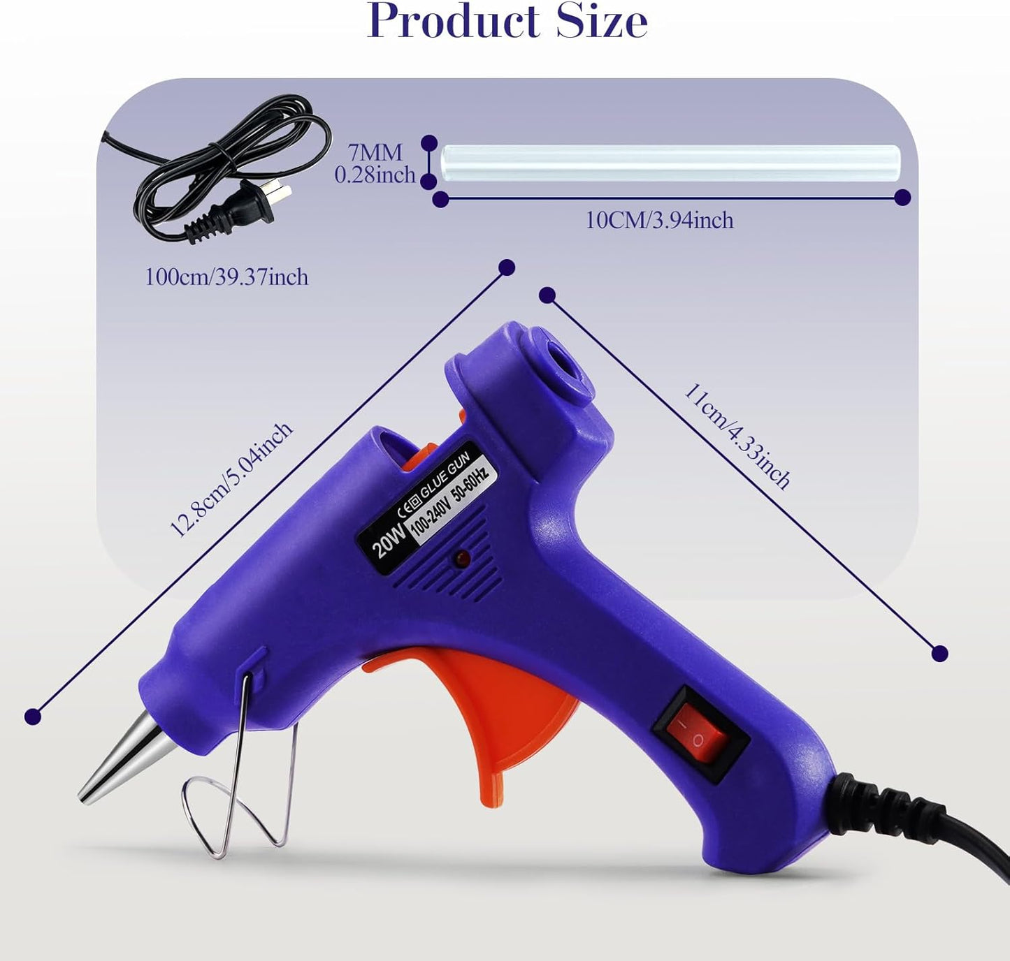 Mini Hot Glue Gun, Hot Melt Gun with 30 Glue Sticks for Arts Crafts, Mini Glue Gun Kit for Kids School Craft and Quick Home Repairs (Multicolored, 20W, 6 Pieces)