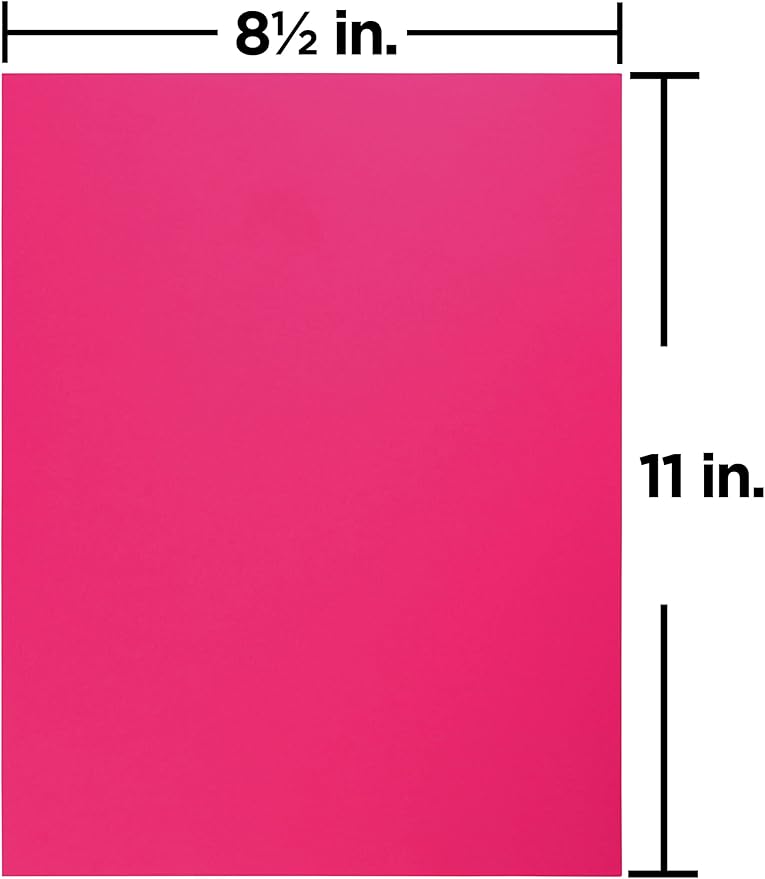 JAM PAPER Colored 24lb Paper - 90 gsm - 8.5 x 11 - Ultra Fuchsia Pink - 100 Sheets/Pack