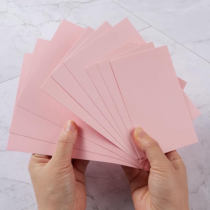 50 Sheets Blank Cardstock Paper 250 GSM Thick Heavy Cards Stock for DIY Art Projects, Card Making, Postcards, Greeting Cards, Birthday Party, Wedding Invitation (Pink, 4x6 inches)