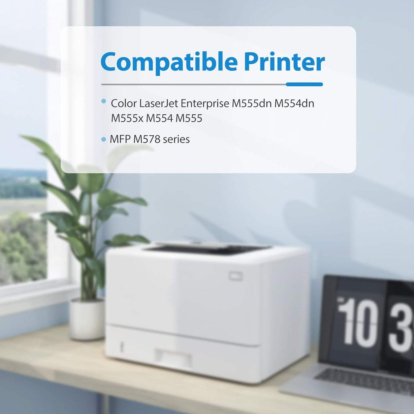 212A Toner Cartridges High Yield MFP M479fdw Compatible W2120A with Color Enterprise M555dn M554dn M555x Printer (B/C/Y/M)