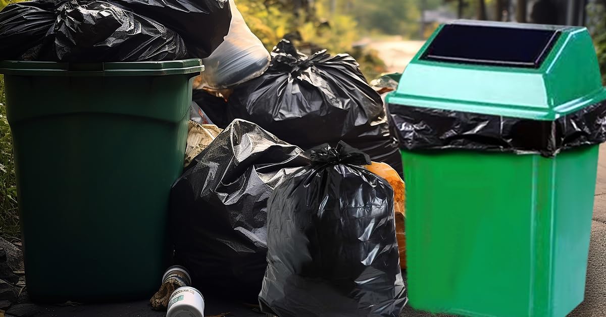 SWIHELP Medium Garbage Bags 8 Gallon /30 Liter Trash Bags Wastebasket Bin Liners Plastic Trash Bags for Bathroom Bedroom Office Trash Can 220 Count