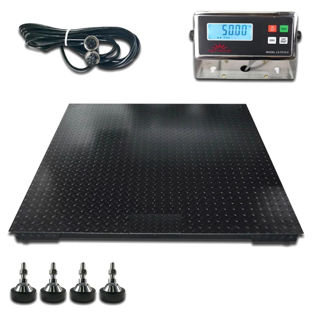 Liberty LS-700-4X6 Heavy Duty General Purpose Floor Scale | 48" x 72" | Capacity of 2.500 lbs x 0.5 lb + Black
