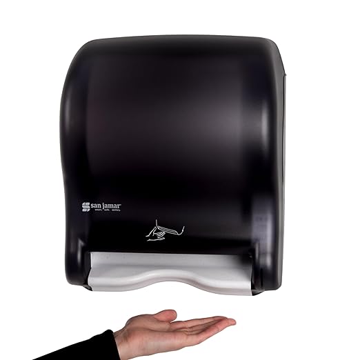 San Jamar Classic Smart Essence Plastic Paper Towel Dispenser, Towel Dispenser for Bathroom, 10 X 14.5 X 12.5 Inches, Black Pearl