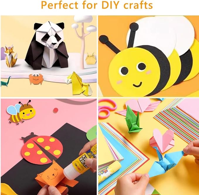 A4 Origami Paper Yellow Green 100 Sheets, 8.27×11.7 inch Double Sided Color Easy Fold Big Origami Paper A4 Colored Copy Paper Thin 70gsm for Beginners, DIY handwork Art Craft Projects (210 x 297 mm)