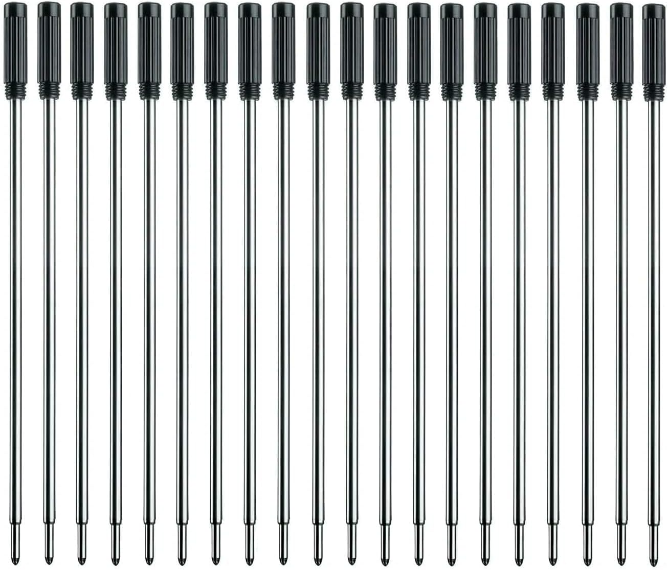 MengRan 4.5'' Ballpoint Pen Refills, Medium Point Pen Refill -Black Ink Pen Refills.Pack of 20 (Black Ink)