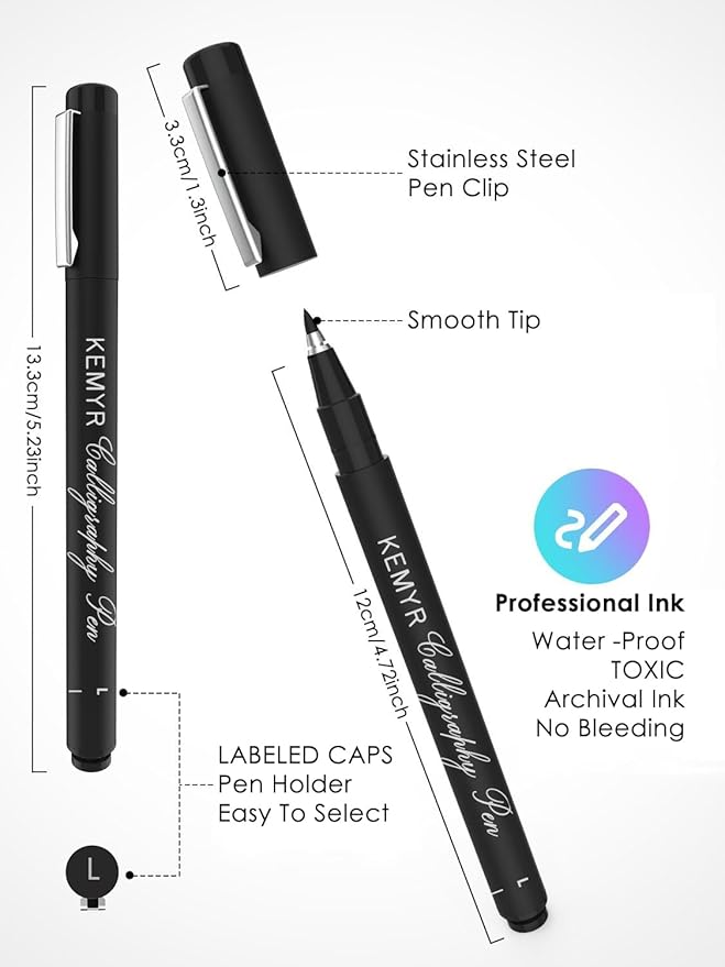 4 Micro Fine liner Drawing Art Pens Calligraphy Pens: M Size Black Art supplies Waterproof Archival Black Ink Markers For Artists,Use for Professional Watercolor,Sketching