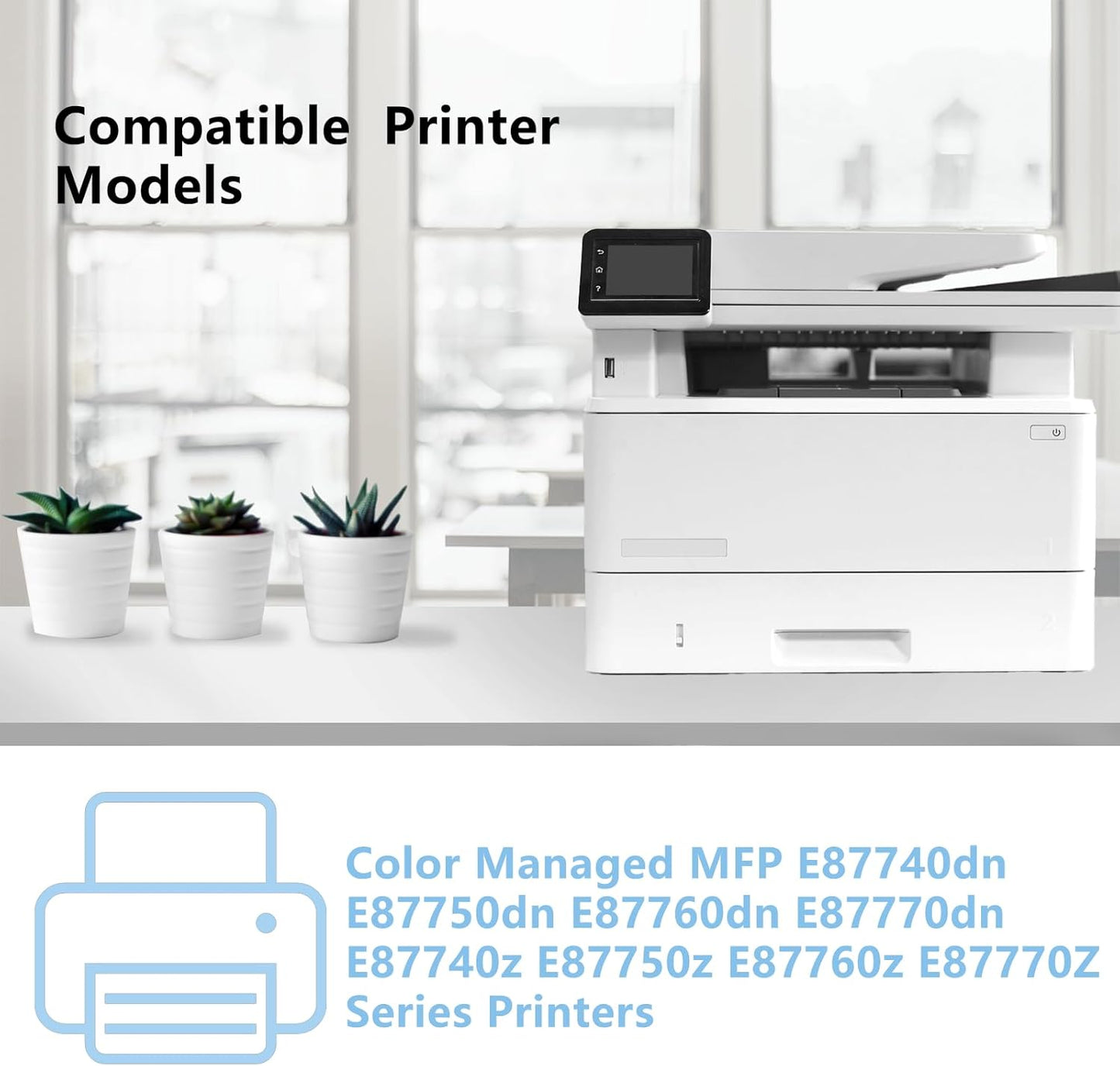 W9170MC W9171MC W9172MC W9173MC Toner Cartridge Compatible with Color Managed MFP E87740dn E87750dn E87760dn E87770dn E87740z E87750z E87760z E87770Z Printers (4-Pack, Black/Cyan/Magenta/Yellow)
