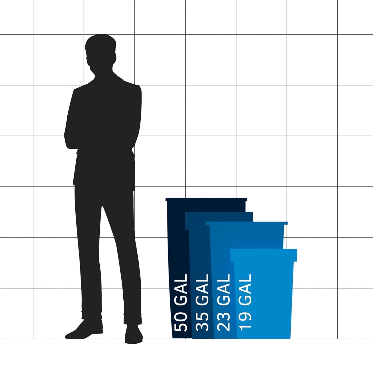 19 Gallon Black Square Commercial Trash Can