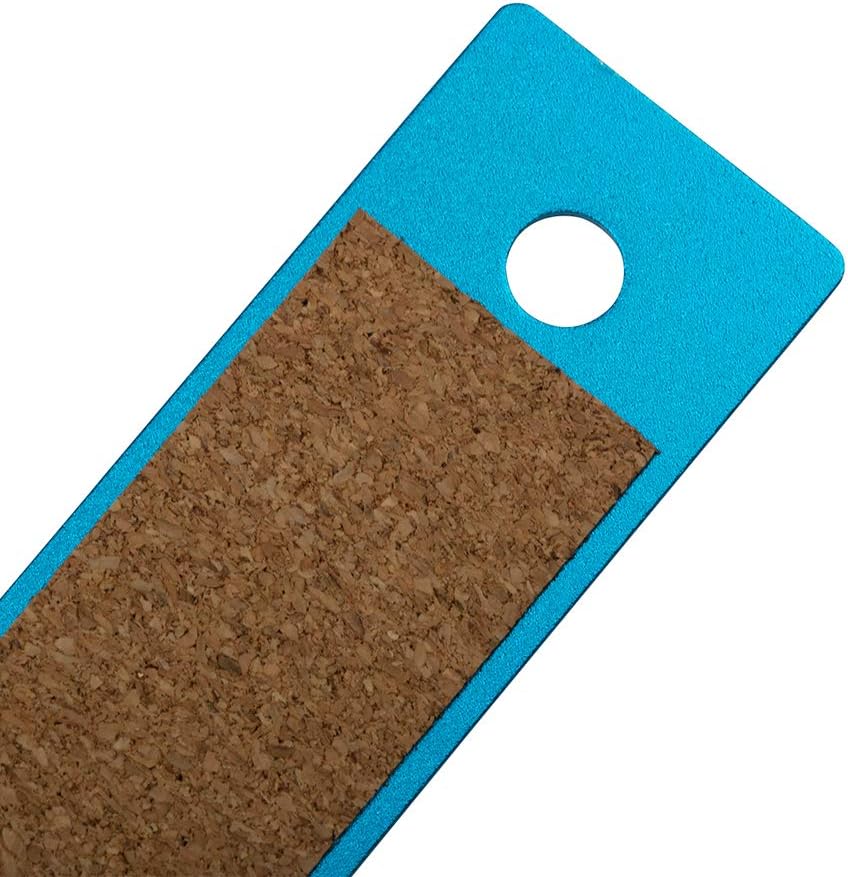 JAM PAPER Strong Aluminum Ruler - 12 Inch - Metal Ruler with Non-Skid Cork Backing - Blue Metallic - Sold Individually