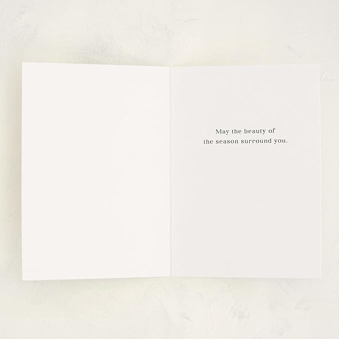 Minted Classic Wreath Christmas Cards, 8 Cards with Envelopes, Folded 5x7 Holiday Greeting Card with Gold Foil Wreath Design, Luxurious Paper, Interior Message Included, Christmas Stationery