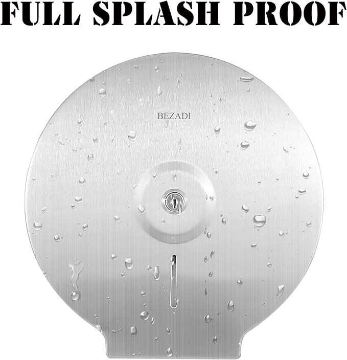 Toilet Paper Towel Dispenser Wall Mount, Jumbo Roll Toilet Tissue Dispenser, 9 Inch Paper Key Lock Stainless Steel Dispenser