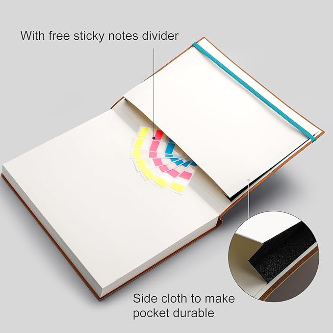 AHGXG Graph Paper Notebook - Grid Paper Notebook Large A4 8.5''×11'', 320 Pages Thick Journal, 100gsm Thick Graph Paper, Leather Softcover, Inner Pocket - Cyan