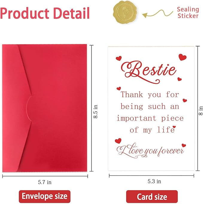 Funny Best Friend Birthday Card, Sweet Birthday Gifts Cards for Bestie Sister, Unique Thank You for Bestie Card, Cute Best Friend Birthday Gift Idea