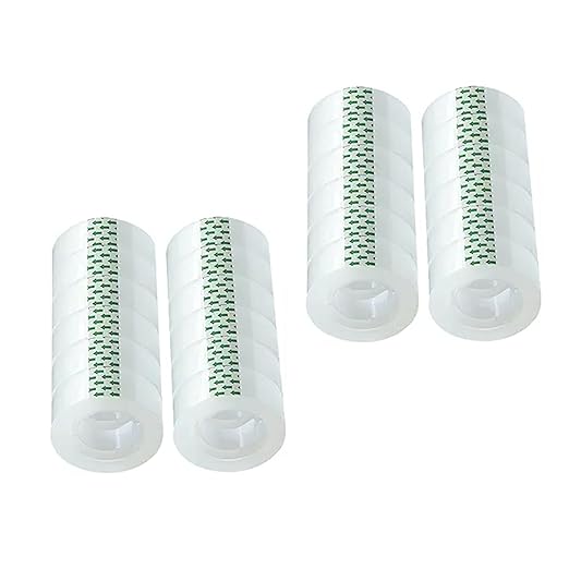 24 Rolls Transparent Tape Refills Rolls 3/4-Inch x 1000 inch, 1 inch Core, Clear Gift Wrapping Tape Refill Roll for Office, Home, School