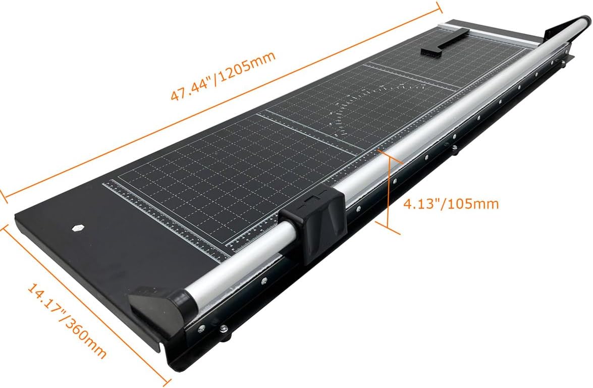 INTBUYING 36 Inch Commercial Manual Precision Rotary Paper Trimmer with an Angle Line Smart Rotary Paper Cutter for Cutting Photo Paper, Film, hot and Cold Laminating Paper, etc