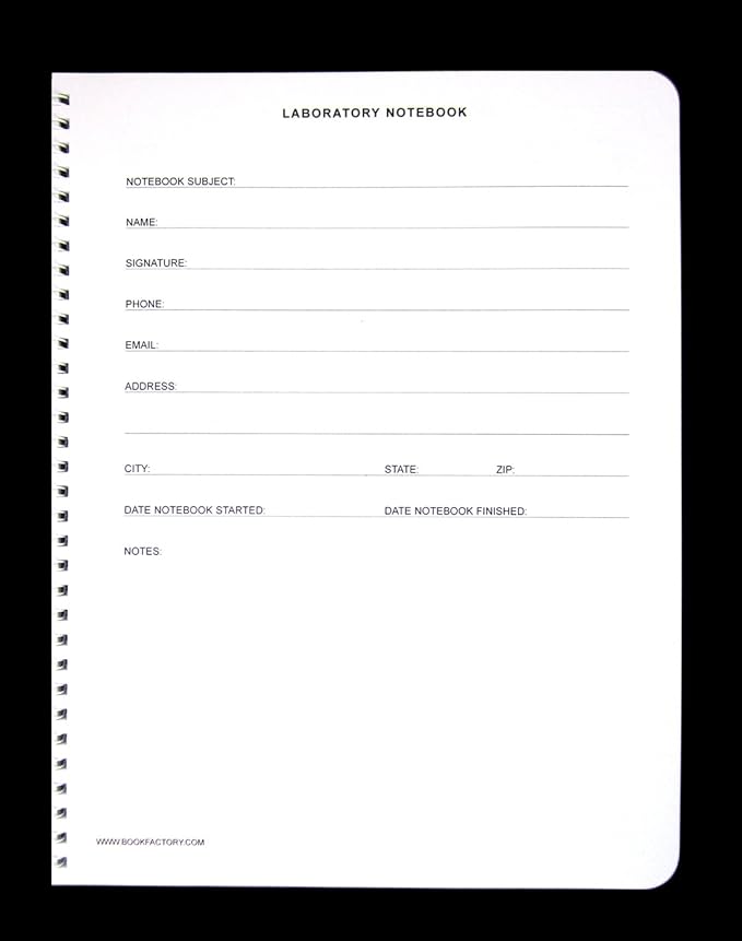 BookFactory Student Lab Notebook (Scientific Grid Format) - Standard No Carbon Copies 8.5" x 11", 200 Pages [Wire-O Bound] (LAB-200-WTG)