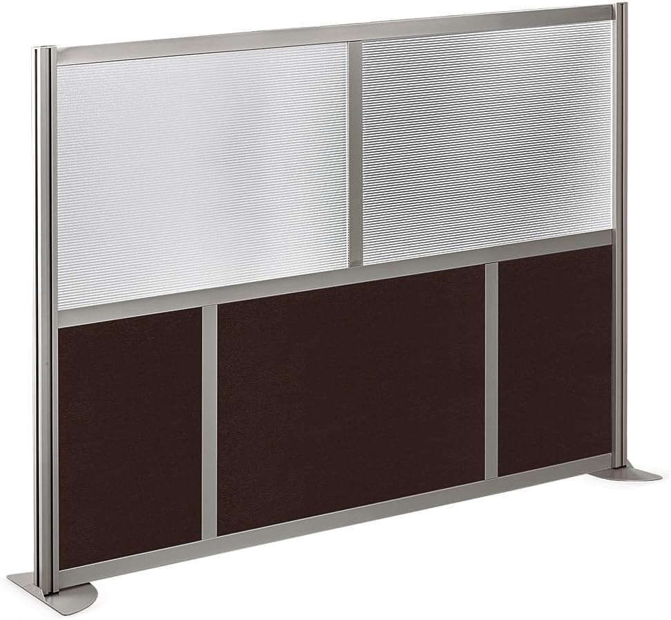 NBF Office Partitions - Cubicle Privacy Panel Wall Divider - Modern Room Separator with Quick Assembly - Indoor Laminate Free Standing Portable Room Divider Panel - 52" H x 73" W (Espresso)