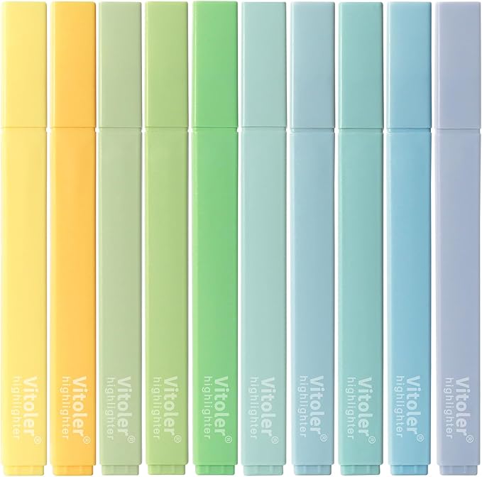 Highlighters,10Pcs Bible Highlighters,Chisel Tip Office Accessories for Journaling Planner Notes School Supplies