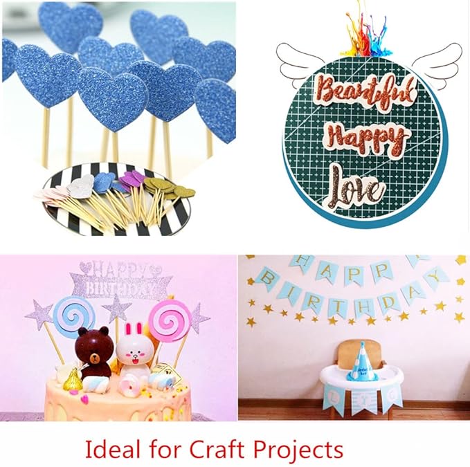 Baisunt 10 Sheets Purple Glitter Cardstock Paper for Graduation Cap DIY Project, Scrapbook, Birthday Wedding Party Decoration 250GSM(12x12 In, Non Adhesive)