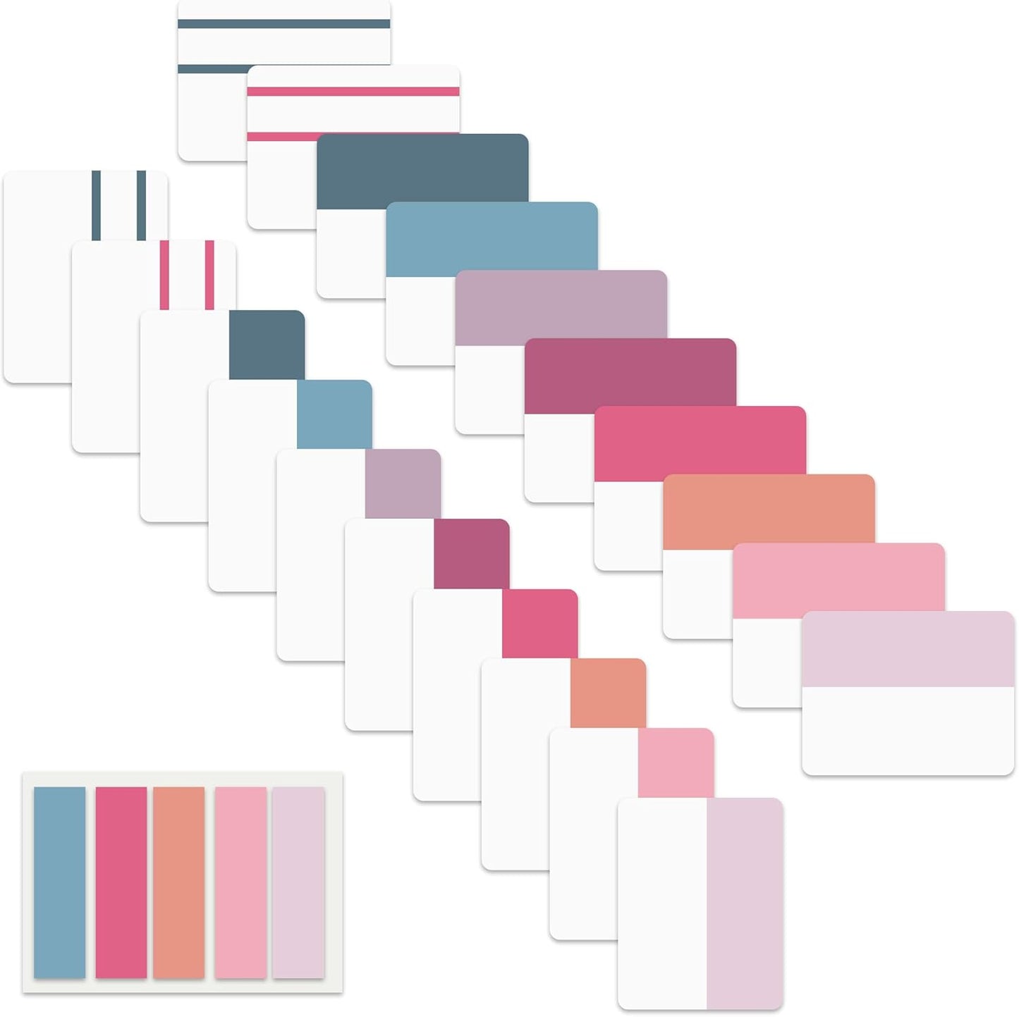 ELII 500 PCS Sticky Index Tabs 2 Inch Colorful Sticky Tabs for Notebooks, Page Markers Tabs for Binders